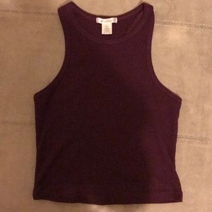 MAROON RIBBED TANK